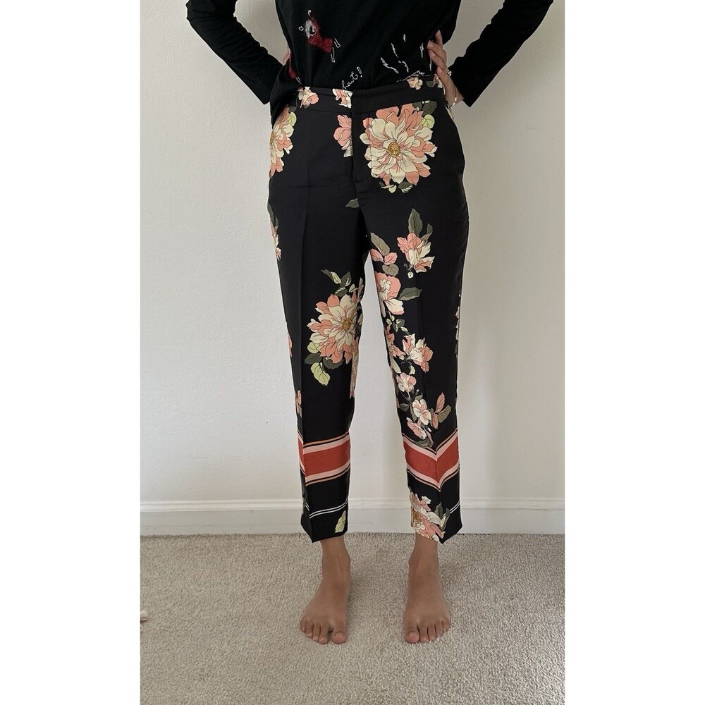 Zara Made In Morocco Printed Silk Like Pants Size 24 XS - Has Been Tightened
